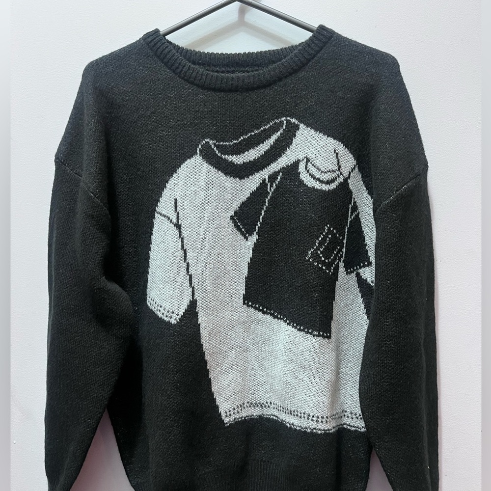 Black and white graphic sweater